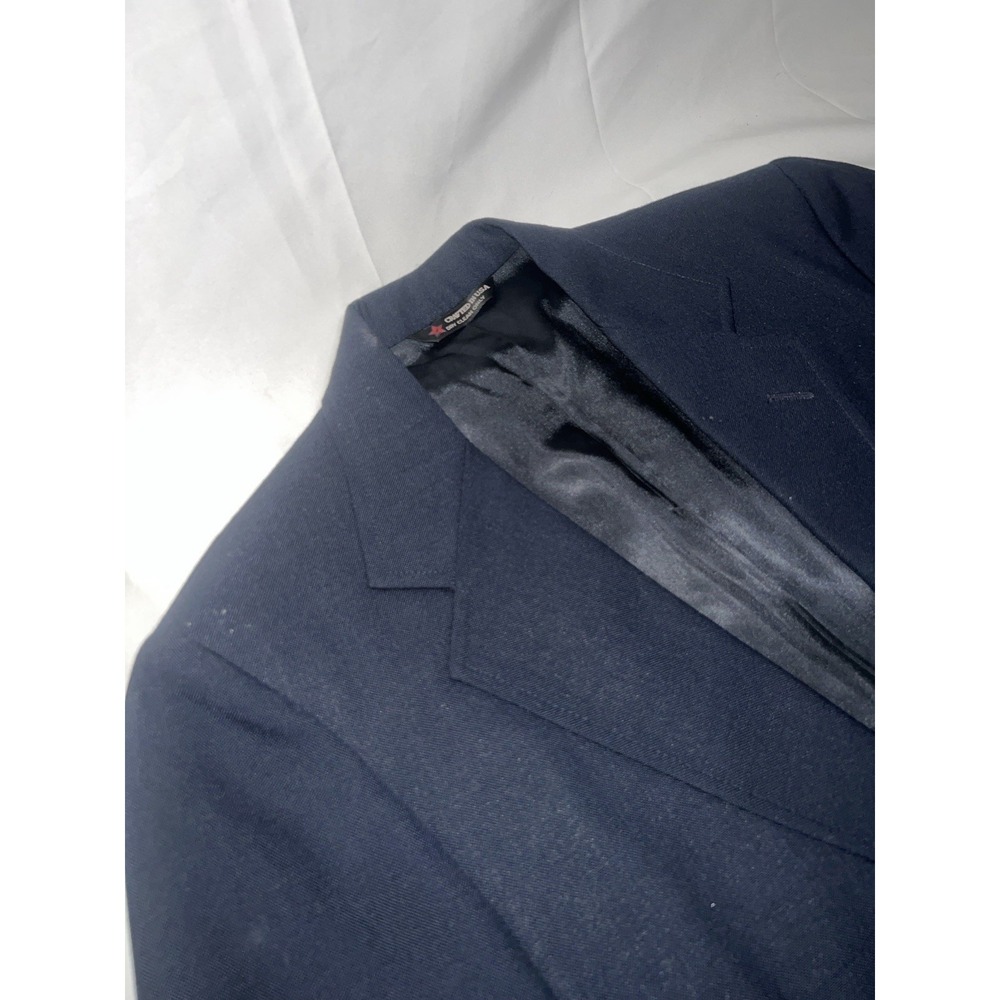 Sutter & Grant Wool Navy Blue Blazer Tailored Small Stains